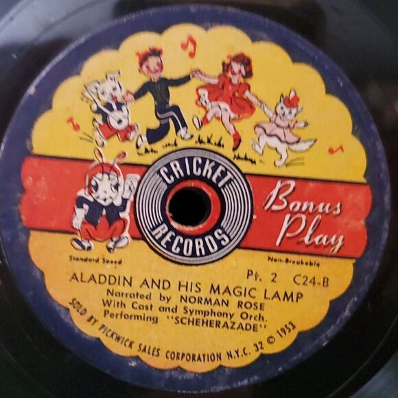 Vintage Cricket Records Alladin and his Magic Lamp 78 vinyl with Sleeve C24 - Picture 7 of 7